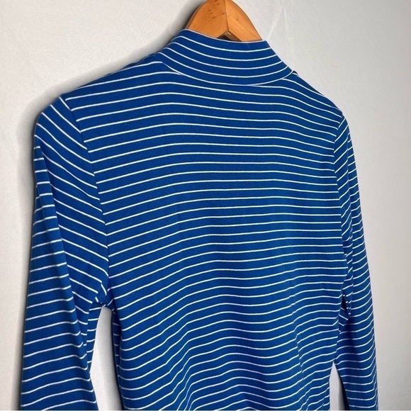 NWT! J. Crew Perfect-Fit Ribbed Striped Button Turtleneck. Size Medium. - Picture 7 of 13